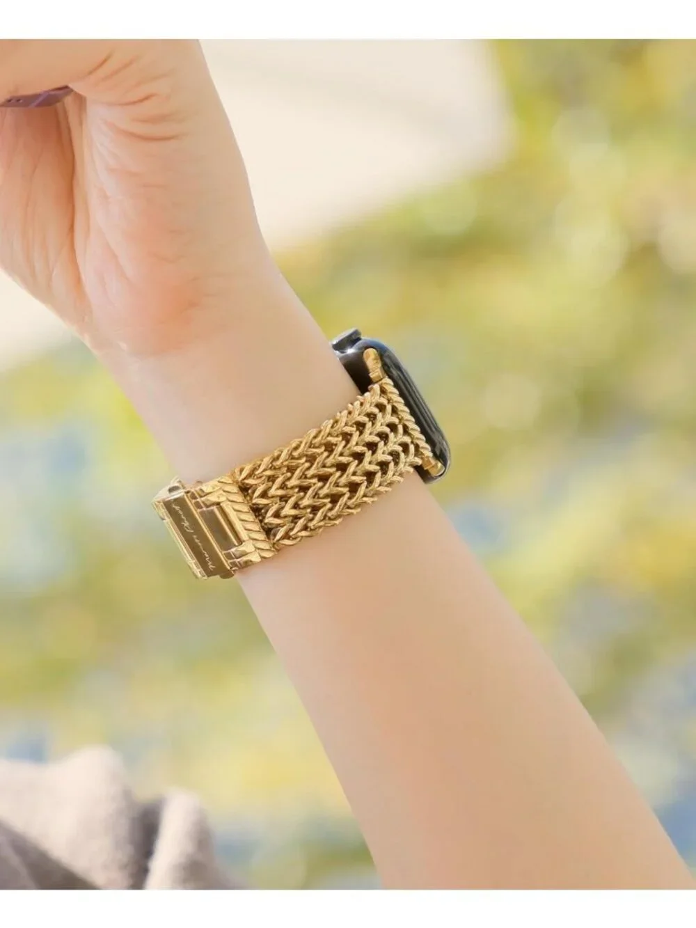 Stylish Stainless Steel Chain Watch Band for Apple Watch 40mm-45mm, Women’s